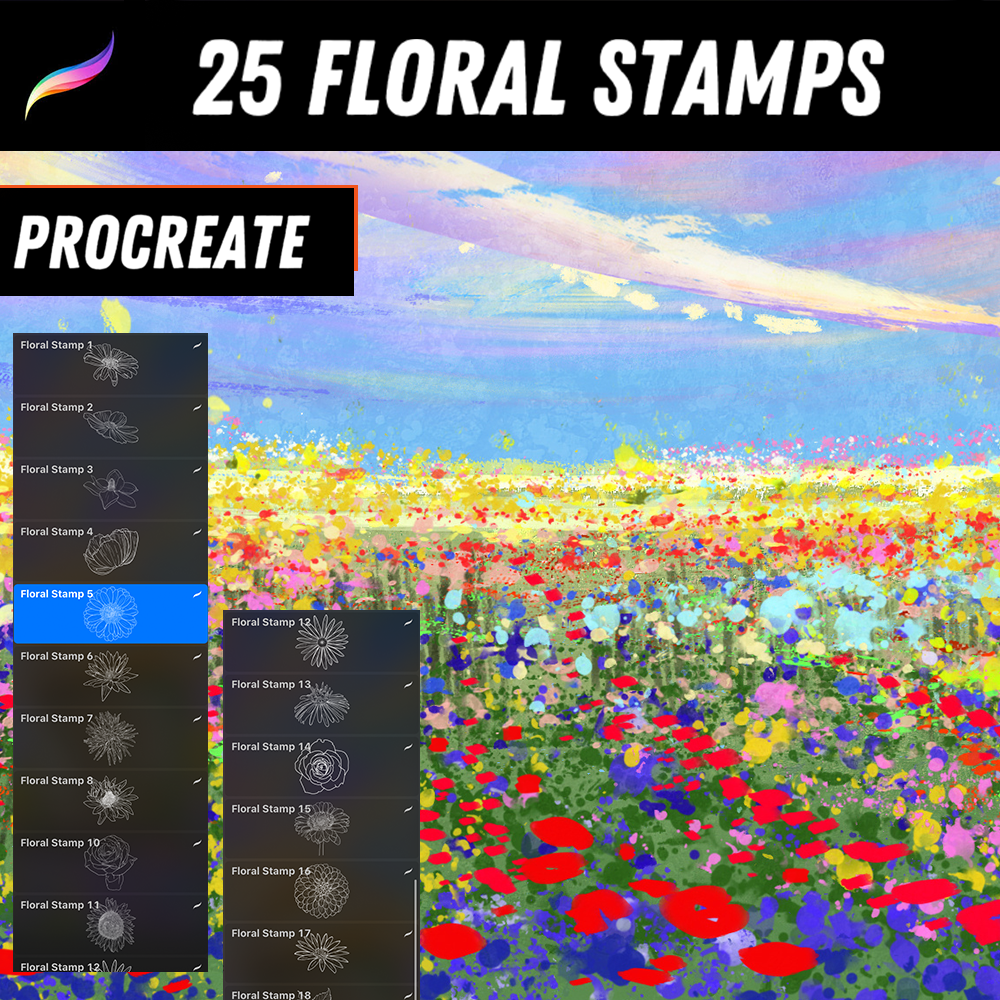 25 Botanical Stamp Collection – Brushspot